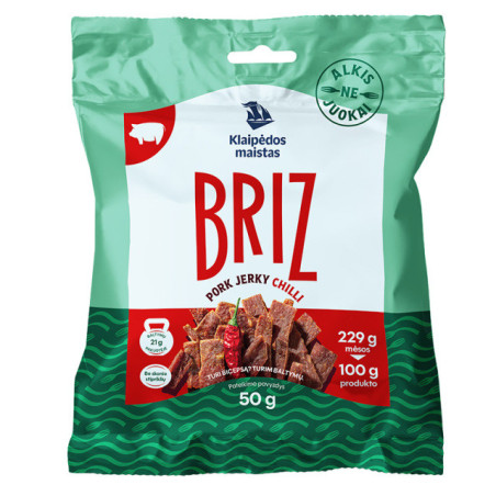 Džiovintas kiaulienos užkandis BRIZ, CHILLI, a.r., 50 g