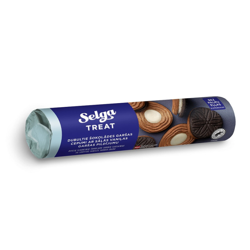 Sausainiai SELGA dvig.,su sūdytos vanilės įdaru, 205 g