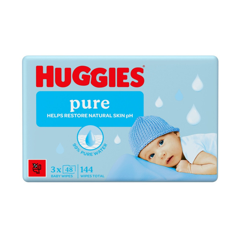 Drėgnos servetėlės HUGGIES Pure, 144 vnt