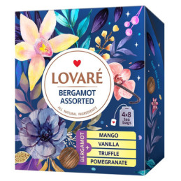 Arbatų rinkinys LOVARE ASSORTED BERGAMOT BLACK TEA, 4 x 8 vnt, 64 g