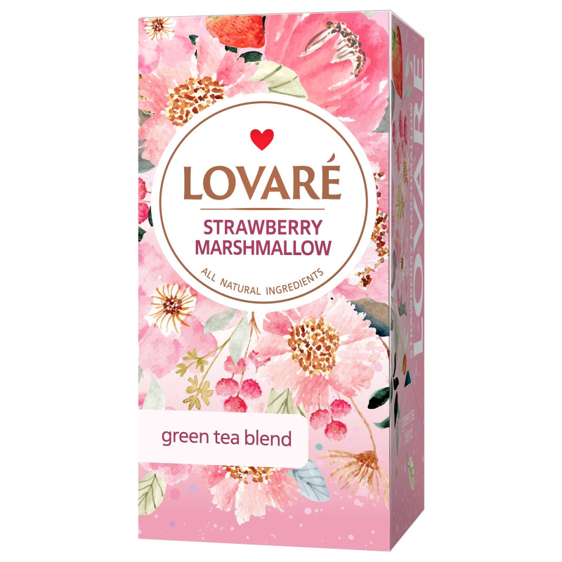 Arbata LOVARE STRAWBERRY MARSHMALLOW, 24 vnt, 36 g