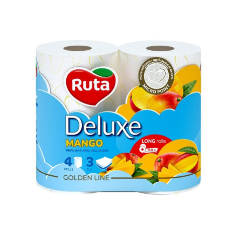 Tualetinis popierius RUTA Pure White Deluxe Mango 4rul 3sl., 160 lapų