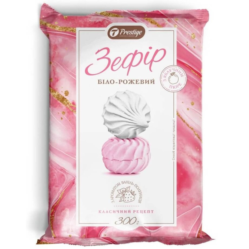 Zefyrai balti-rožiniai, 300 g