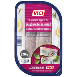 Skandinaviška silkių filė aliejuje VIČI 240g