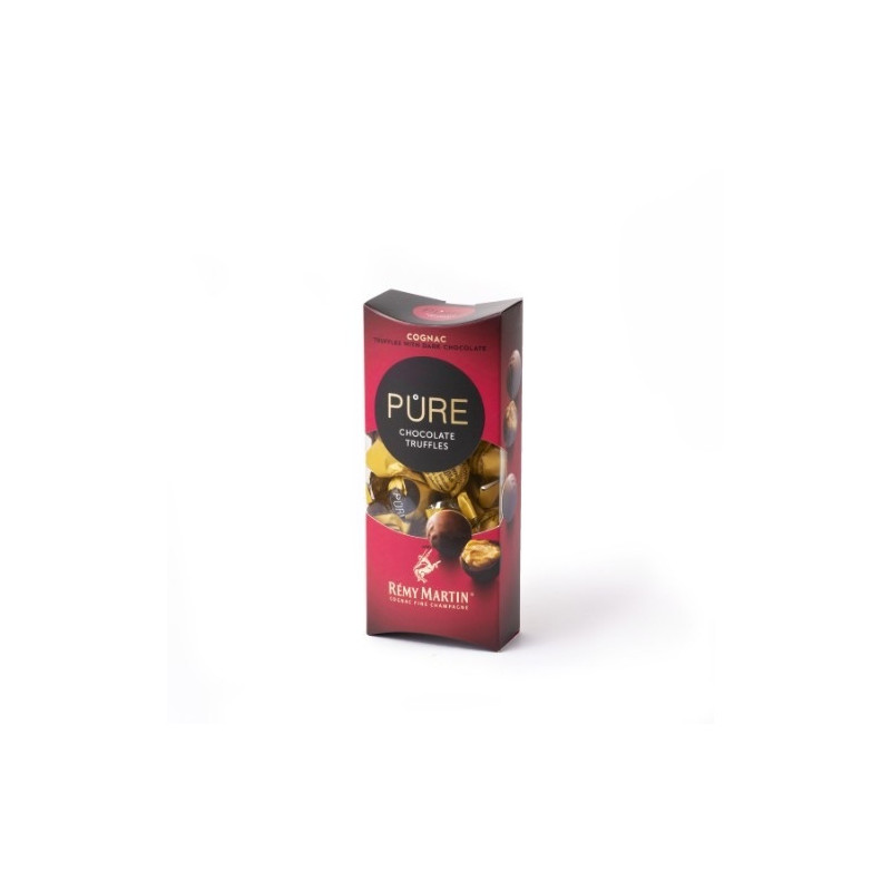 Juodojo šokolado triufeliai PURE su kreminiu konjako REMY MARTIN įdaru, 108 g