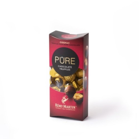 Juodojo šokolado triufeliai PURE su kreminiu konjako REMY MARTIN įdaru, 108 g