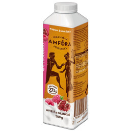 Jogurtas  su aviet. ir granatais GRAIKIŠKA AMFORA  2,4 % rieb, 500 g