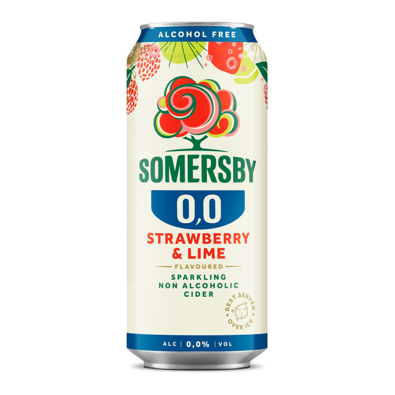 Nealk. sidras SOMERSBY STRAWBERRY & LIME, 500 ml