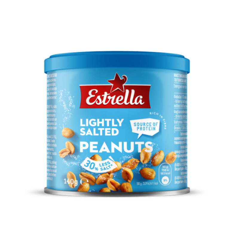 Žemės riešutai ESTRELLA, kepinti, lengvai sūdyti, 140 g