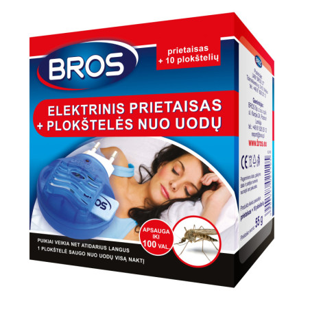 Elektrinis prietaisas nuo uodų BROS, 10 plokštelių, 1 vnt.