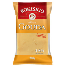 Sūris ROKIŠKIO GOUDA, 48 %, 200 g