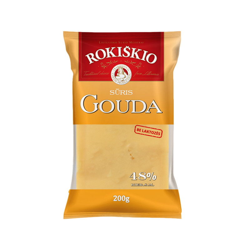 Sūris ROKIŠKIO GOUDA, 48 %, 200 g