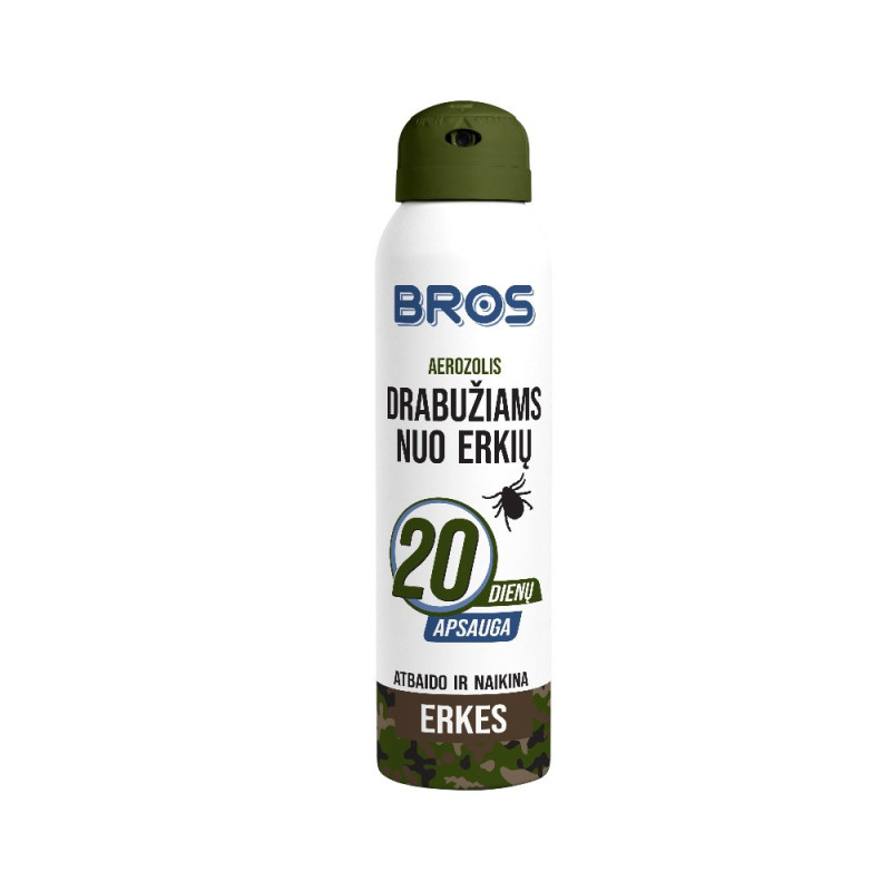 Aerozolis drabužiams nuo erkių BROS, 90 ml