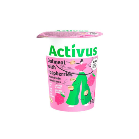 Avižinių dribsnių košė su avietėmis ACTIVUS, 60 g
