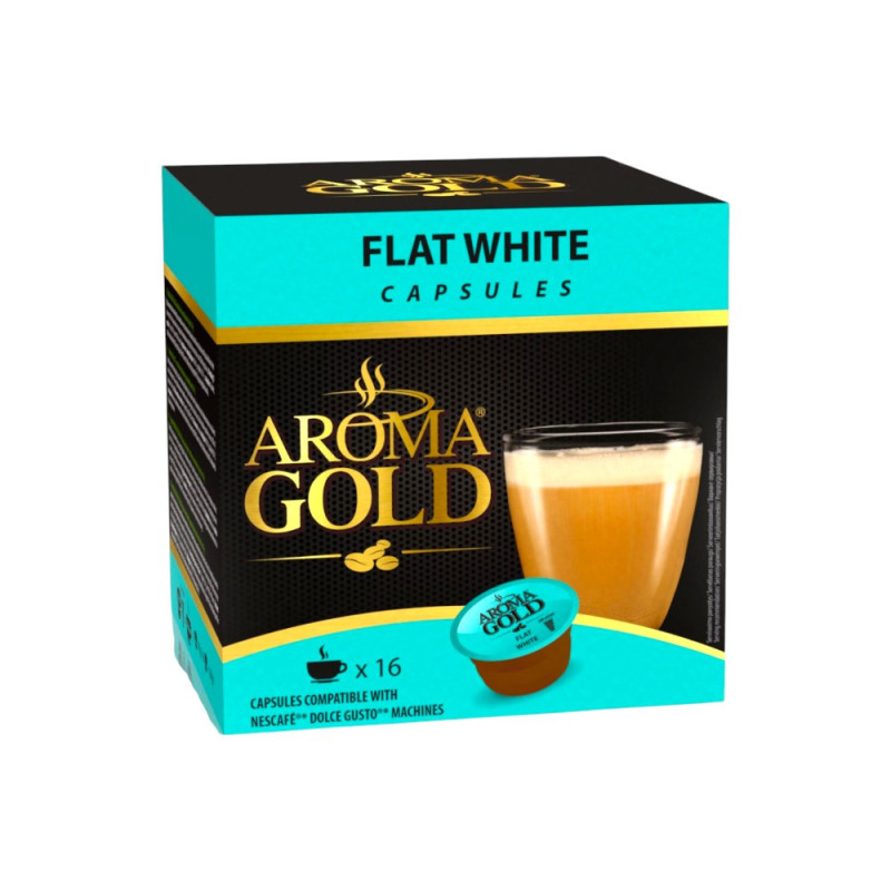 Kavos kapsulės AROMA GOLD FLAT WHITE, 187,2 g