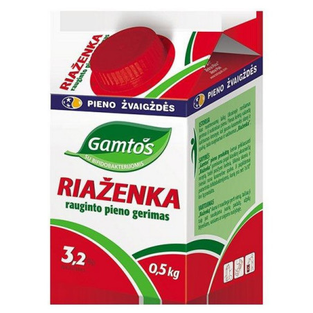Rauginto pieno gėrimas RIAŽENKA GAMTOS 3,2% rieb.,500g t-rex