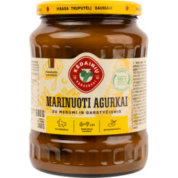 Agurkai KĖDAINIŲ,marinuoti su medumi ir garstyčiomis, 720 ml