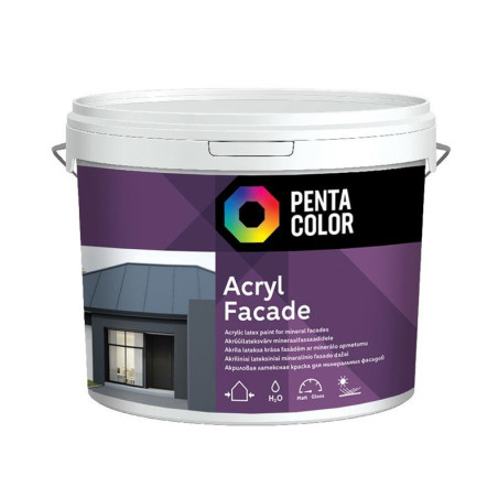 Fasado dažai Pentacolor Acryl Fasad, balti, 10 l