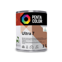 Dispersiniai dažai Pentacolor Ultra 7, balti, 1 l