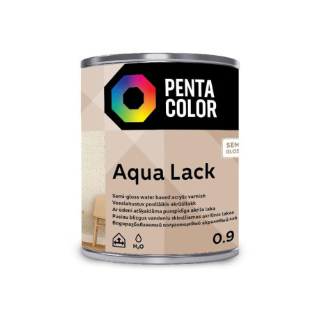 Akrilinis lakas Pentacolor Aqua Lack, pusiau blizgus, 0.9 l