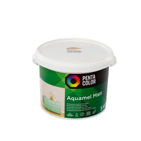 Dažai Pentacolor Aquamel, tamsiai geltoni, matinis, 3 kg.