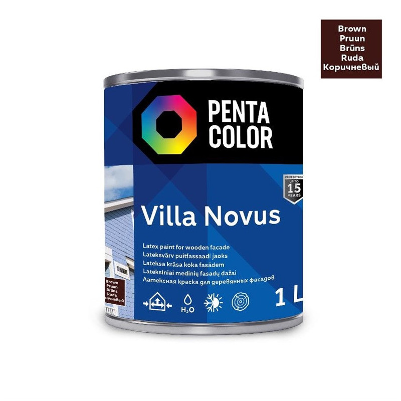 Fasado dažai Pentacolor Villa Novus, ruda, 1 l