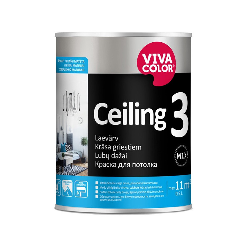 Dažai VIVACOLOR CEILING 3 AP, 0,9 l