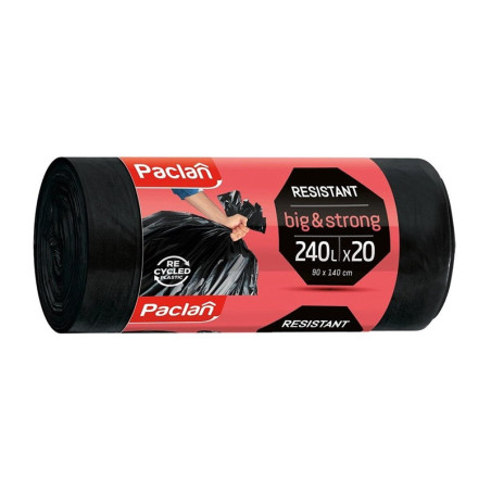 Šiukšlių maišai Paclan, 240 l, 20 vnt., 40MK