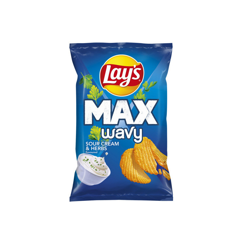 Bulvių traškučiai LAYS WAVY grietinės sk., 120 g