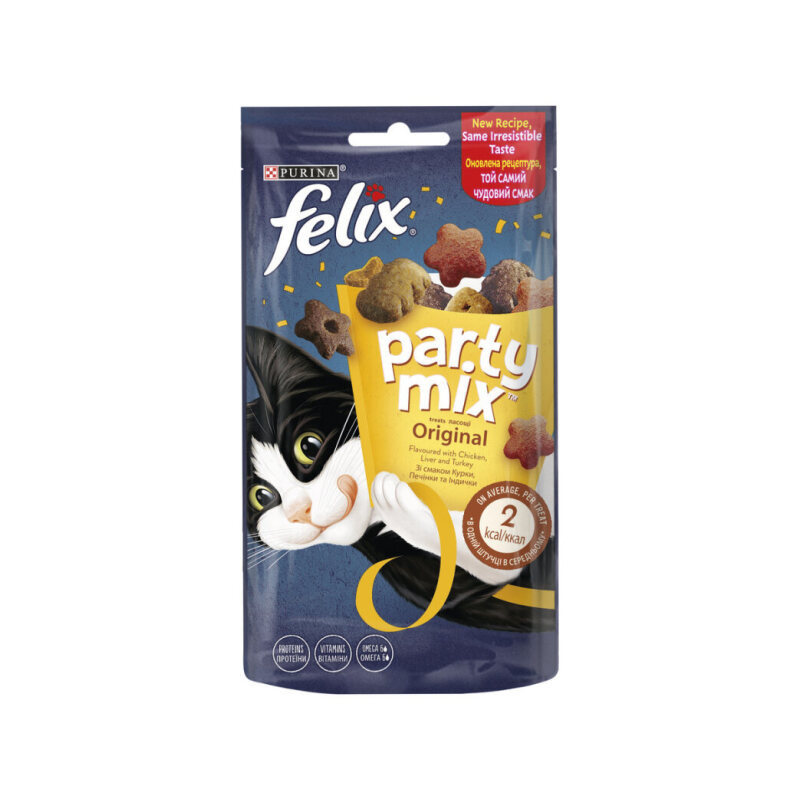 Kačių užkandis FELIX PARTY MIX ORIGINAL, 60 g