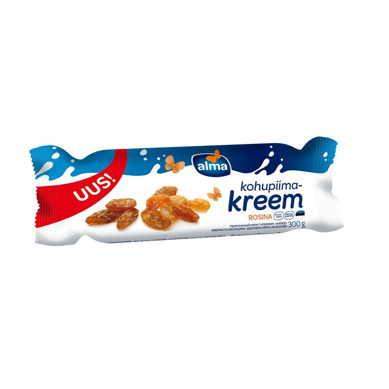 Varškės kremas su razin. ALMA, 300 g