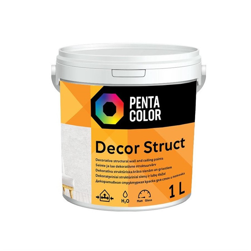 Dispersiniai faktūriniai dažai Pentacolor Decor, balta, 1 l