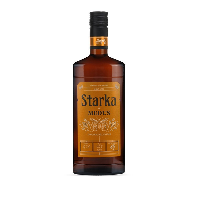 Spir. gėrimas VILNIAUS STARKA & MEDUS, 40 %, 0.5 l