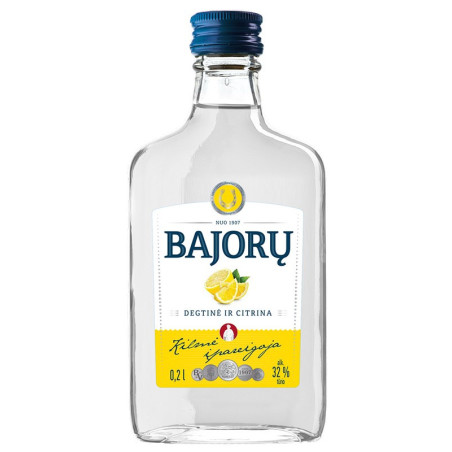 Spiritinis gėrimas BAJORŲ, degtinė ir citrina, 32 %, 0.2 l