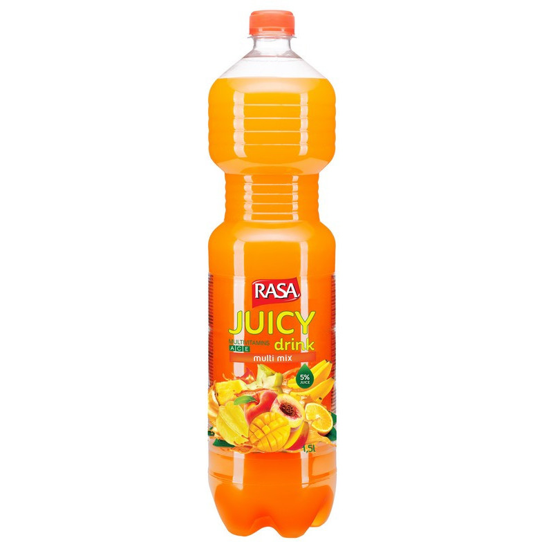 Negazuotas gaivusis gėrimas RASA JUICE DRINK MULTI MIX, 1.5 l