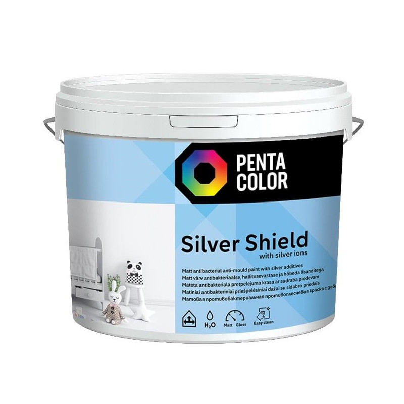 Dažai Pentacolor Silver Shield, balta, 3 l