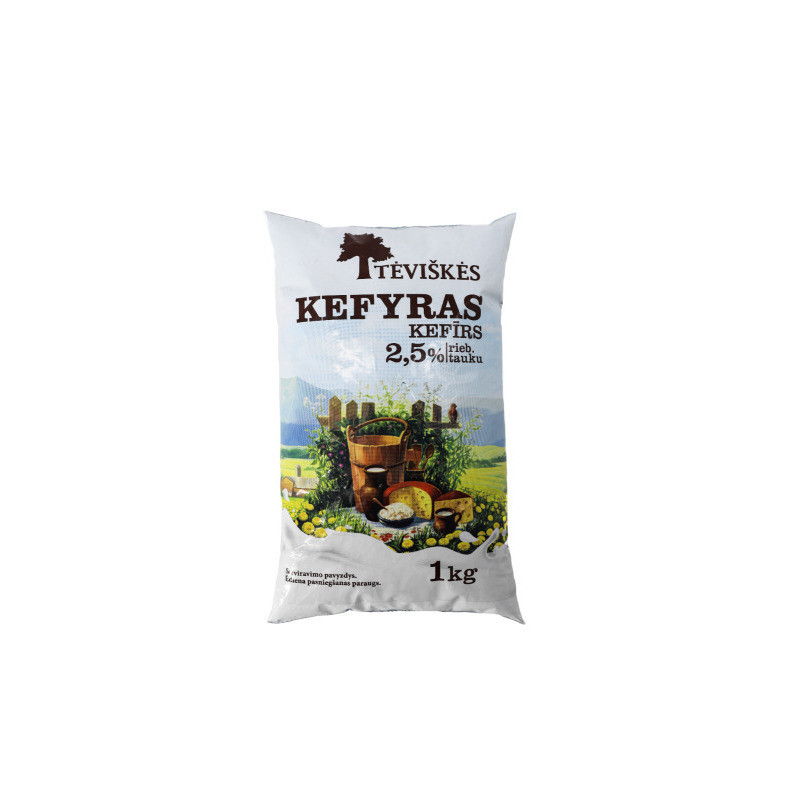 Kefyras TĖVIŠKĖS, 2,5% rieb., maišel., 1 kg