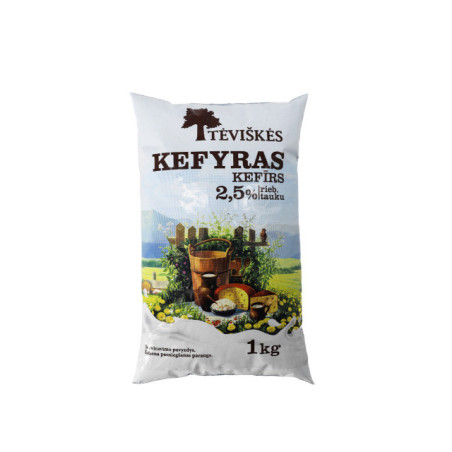 Kefyras TĖVIŠKĖS, 2,5% rieb., maišel., 1 kg