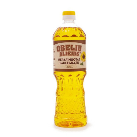 Nerafinuotas OBELIŲ saulėgrąžų aliejus, 900 ml