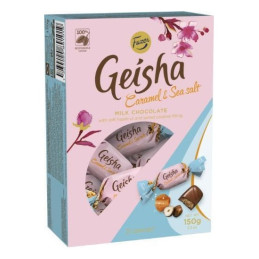 Pieninio šokolado saldainiai GEISHA Caramel Seasalt, 150 g