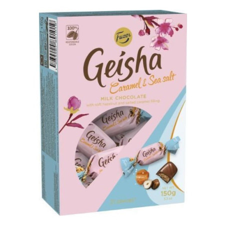 Pieninio šokolado saldainiai GEISHA Caramel Seasalt, 150 g