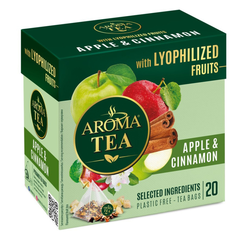 Vaisinė arbata AROMA TEA obuolių ir cinamono skonio, 40 g