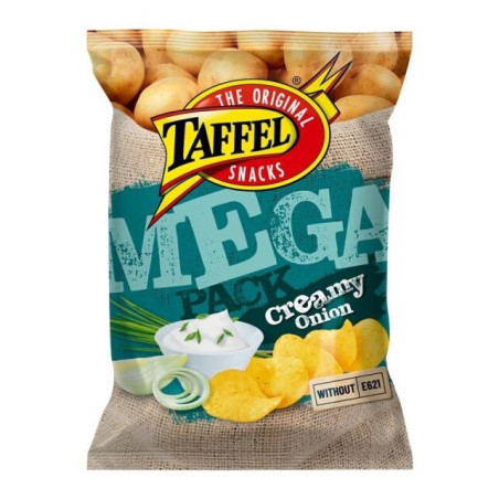 Bulvių traškučiai TAFFEL MEGA PACK CREAMY ONION, 250 g