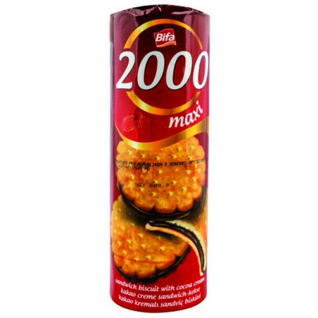 Sausainiai BIFA 2000 maxi su kakavos skonio kremu, 500 g