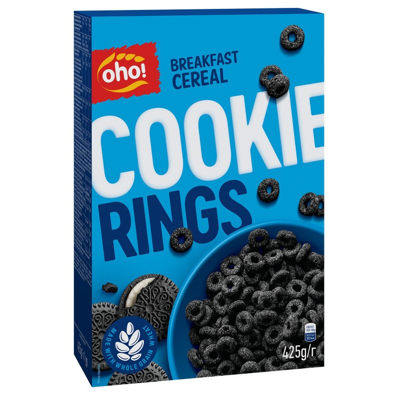 Sausi pusryčiai OHO COOKIE RINGS, 425 g