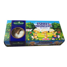 Sausainiai GRYBUKAI FUNNY MUSHROOMS balto šokolado sk., 60 g