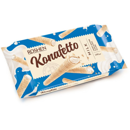 Vafliniai vamzd. KONAFETTO MILK CREAM su pieniniu įd., 156 g