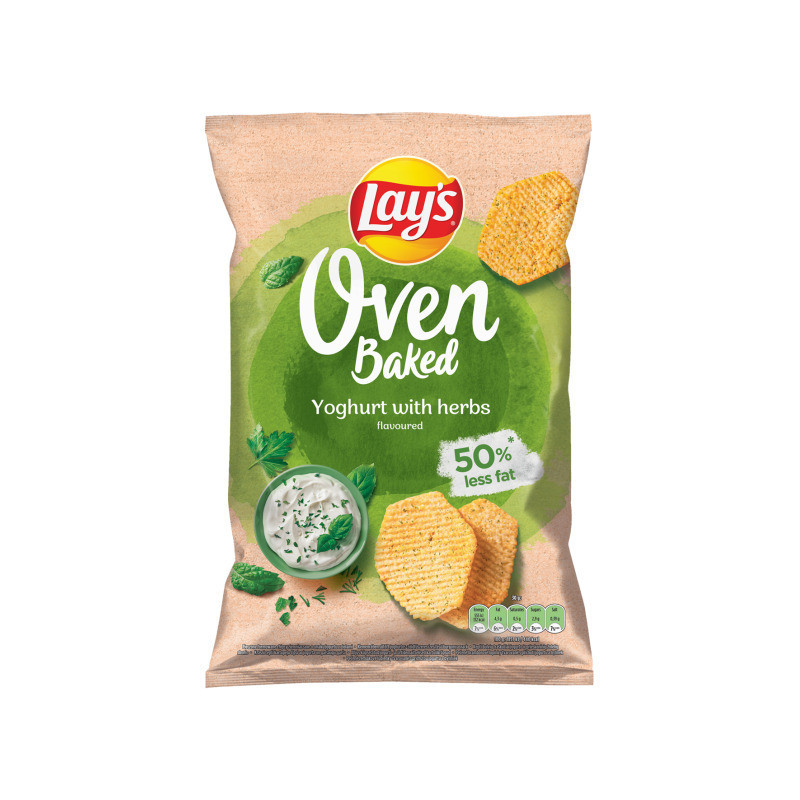 Bulvių traškučiai LAYS OVEN BAKED jog. ir žol. sk., 110 g