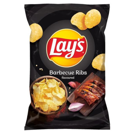 Bulvių traškučiai LAYS grilyje keptų šonkauliukų sk., 130 g