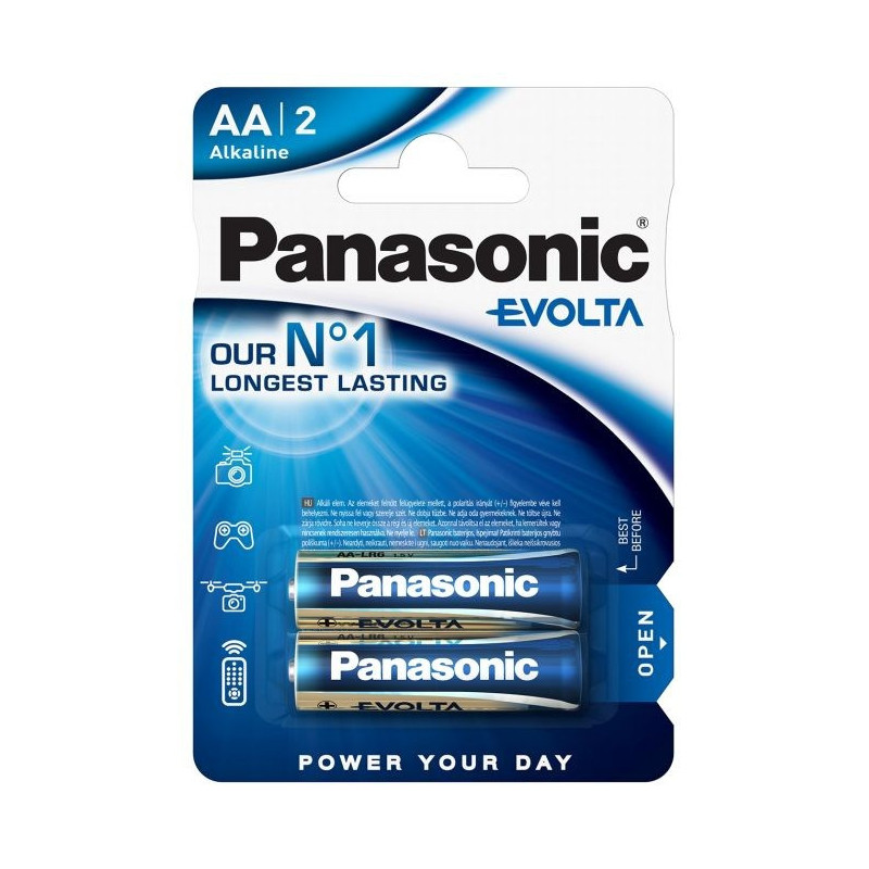 Baterija PANASONIC EVOLTA, LR6, AA, 2BP, 1 vnt